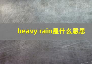 heavy rain是什么意思